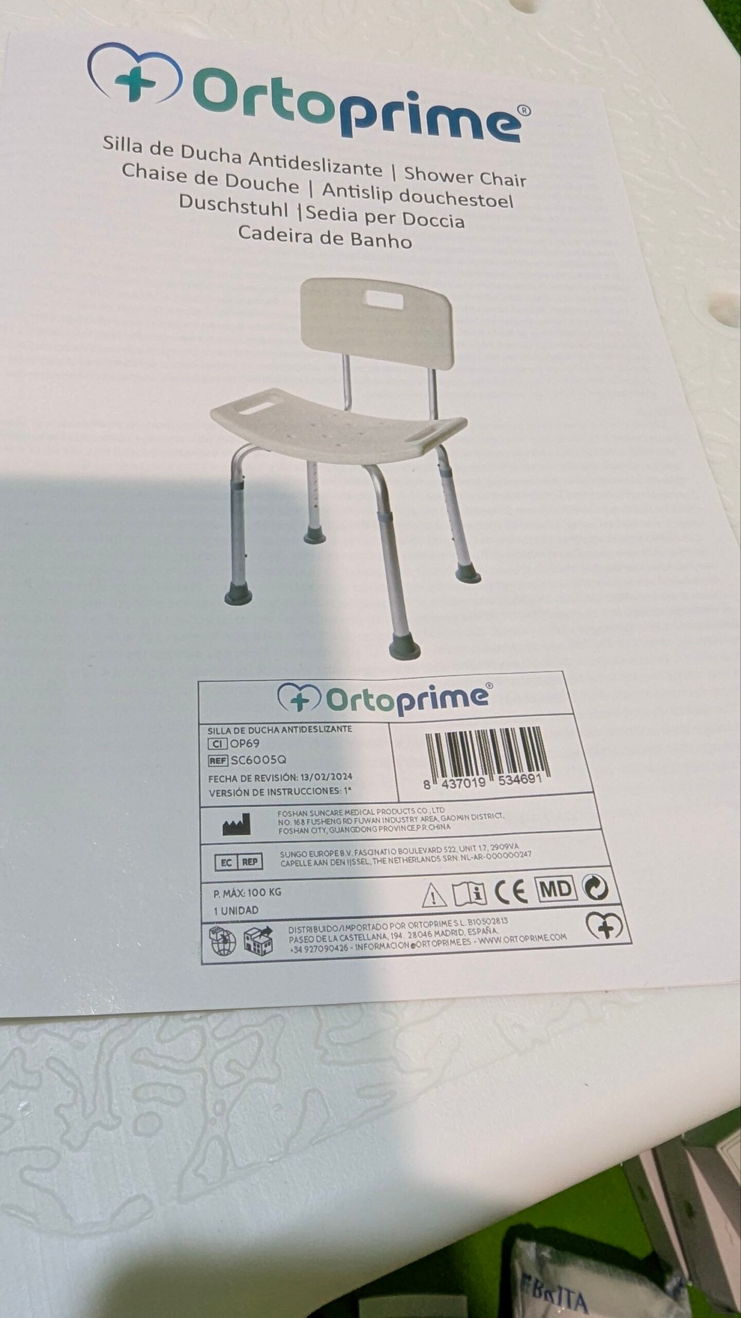 OrtoPrime Silla para Ducha Ortopédica con Respaldo - Imagen 9