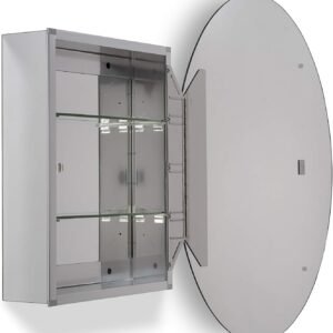 Armario de aluminio ovalado de 1 puerta, 53,5 x 78,5 cm