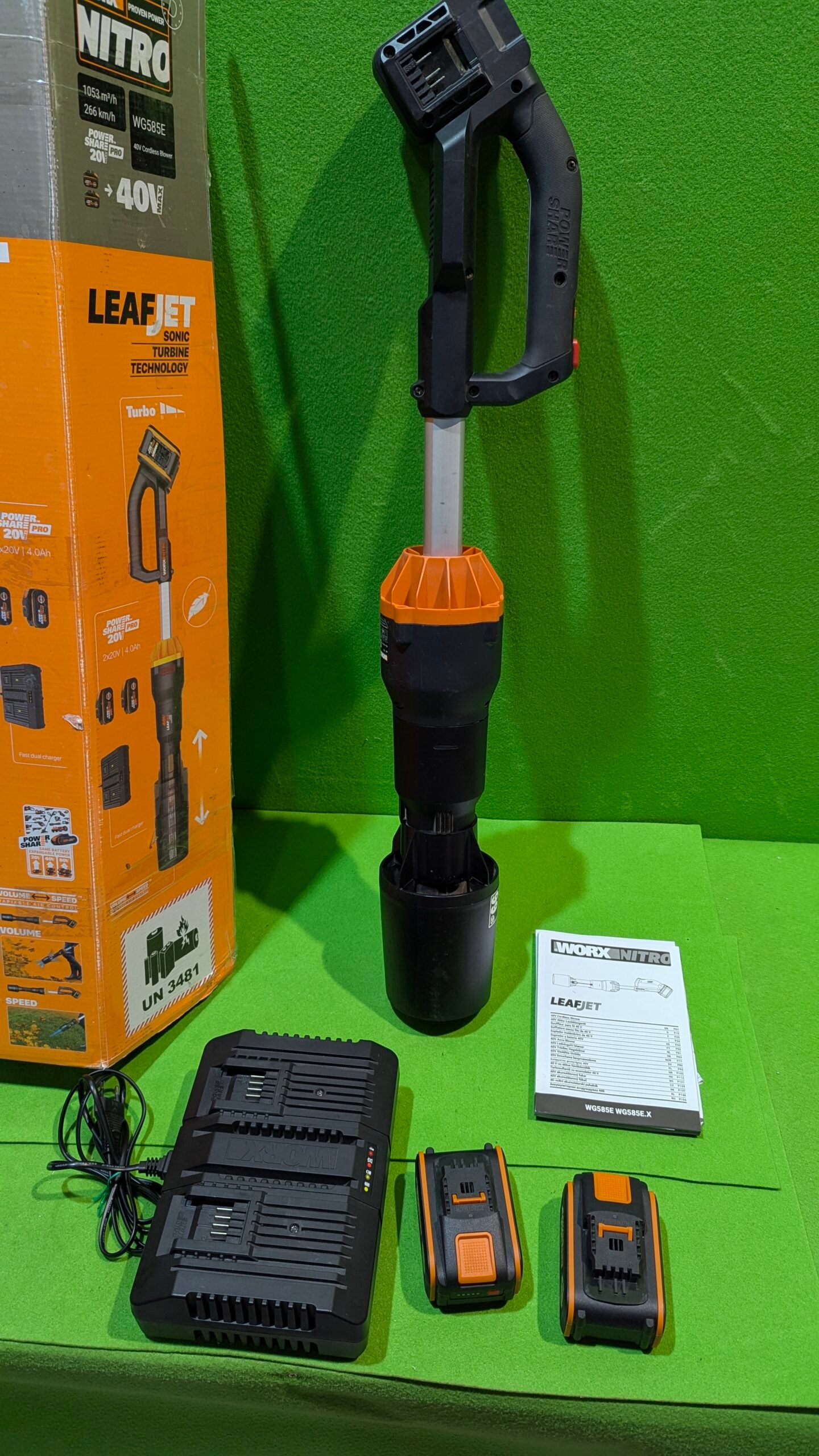 WORX WG585E Soplador de Hojas 40V Máx Incluye 2 baterías de 4Ah y Cargador Doble - Imagen 3
