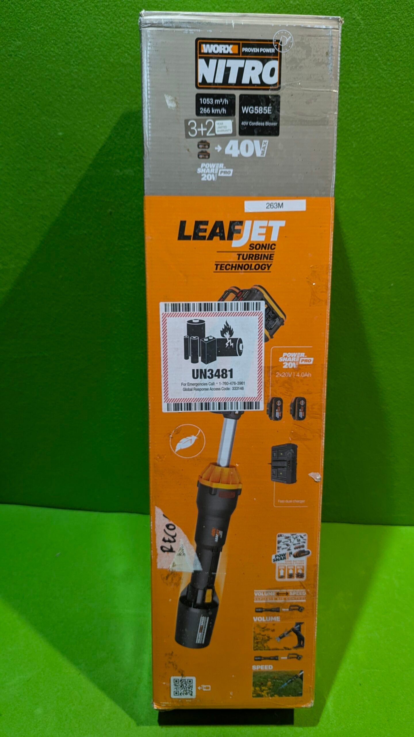 WORX WG585E Soplador de Hojas 40V Máx Incluye 2 baterías de 4Ah y Cargador Doble - Imagen 13