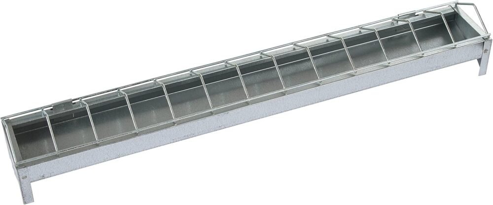 Alimentador galvanizado para gallinas 100 x 10 cm