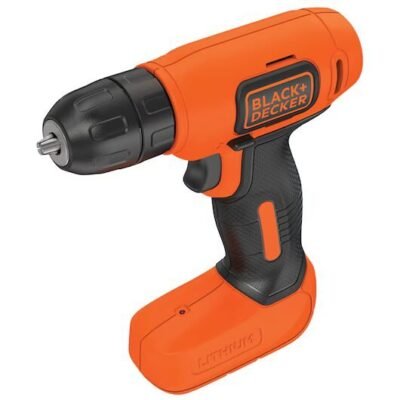 BLACK+DECKER BDCD8-QW – Taladro atornillador sin cable 7.2V con batería de litio, Negro/ Naranja