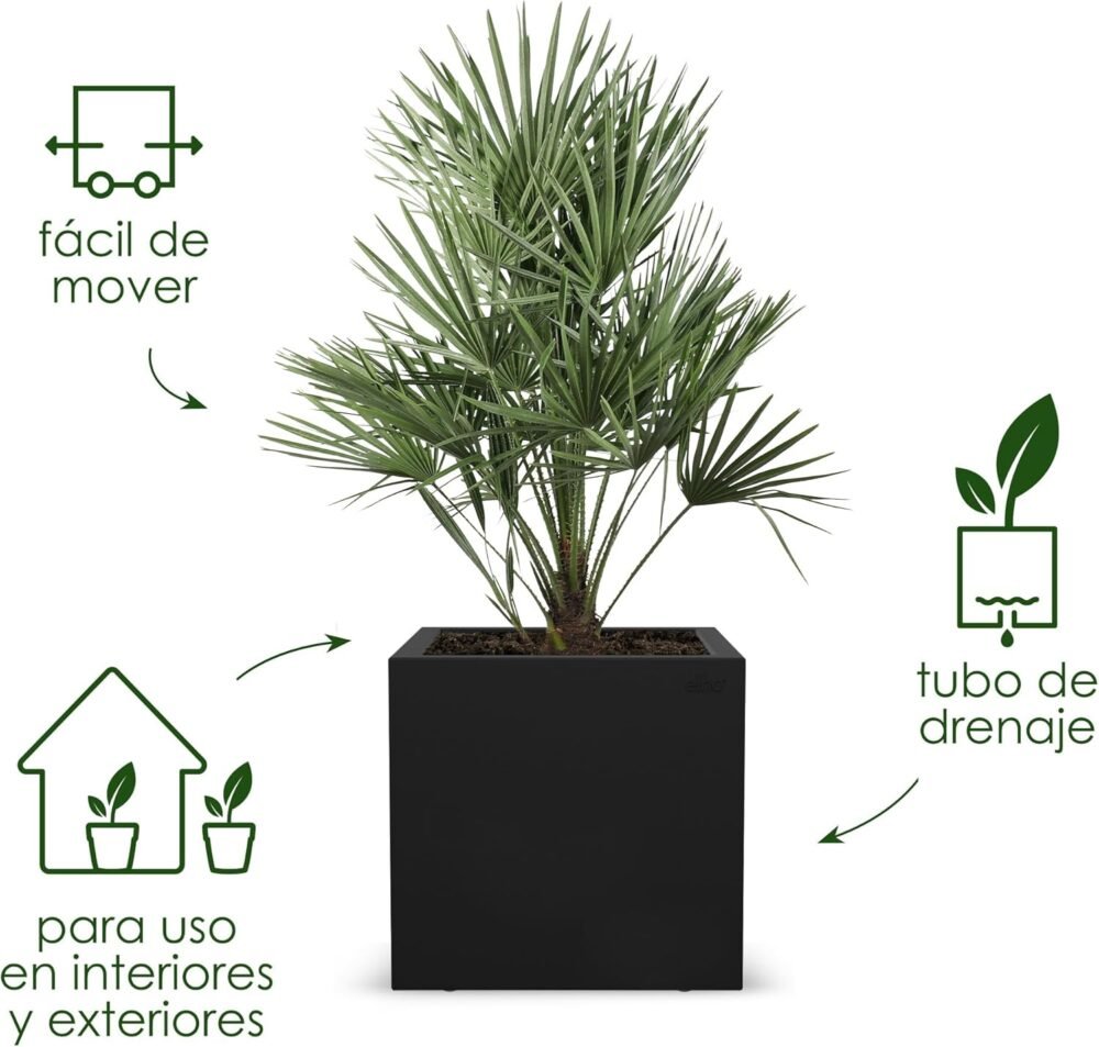 Elho Vivo Next Square 40 - Jardinera por Interior y Exterior