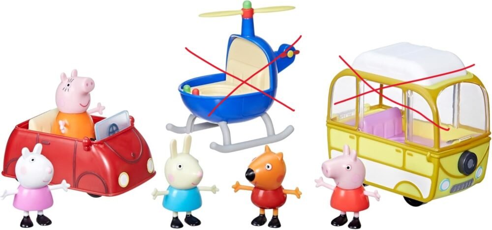 Peppa Pig PEPPAS - Set de vehículos pequeños falta piezas