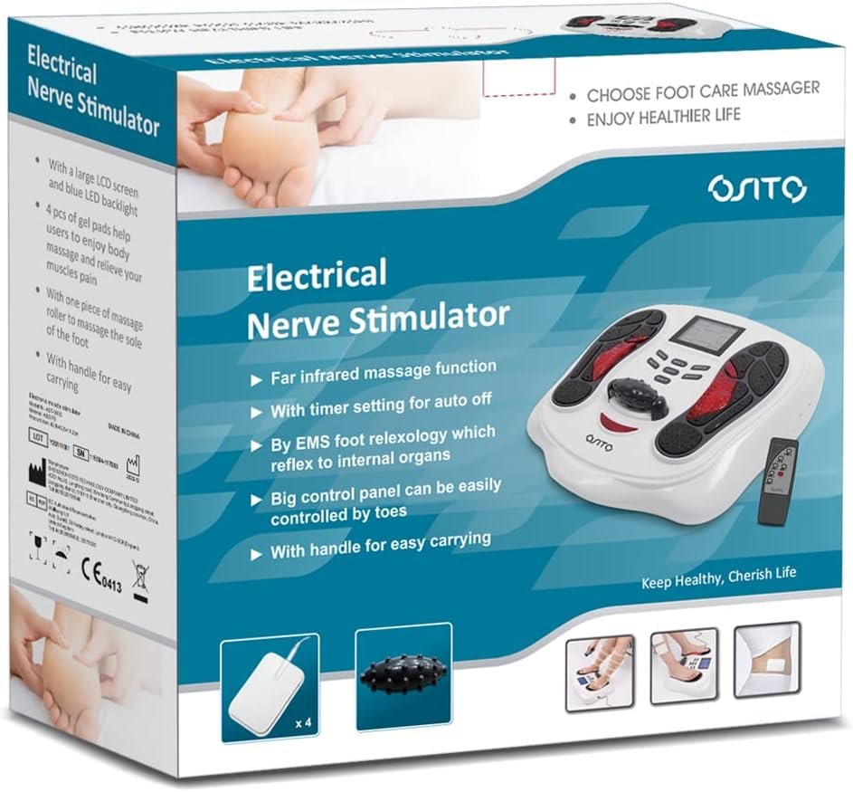 SITO Masajeador de Pies TENS+EMS Doble Estimulación Promover la Circulación de Sangre