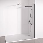 Mampara de ducha frontal panel fijo 195 x 98 cm