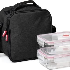 Tatay Bolsa Termica Porta Alimentos Impermeable mas 2 Tapers de Cristal