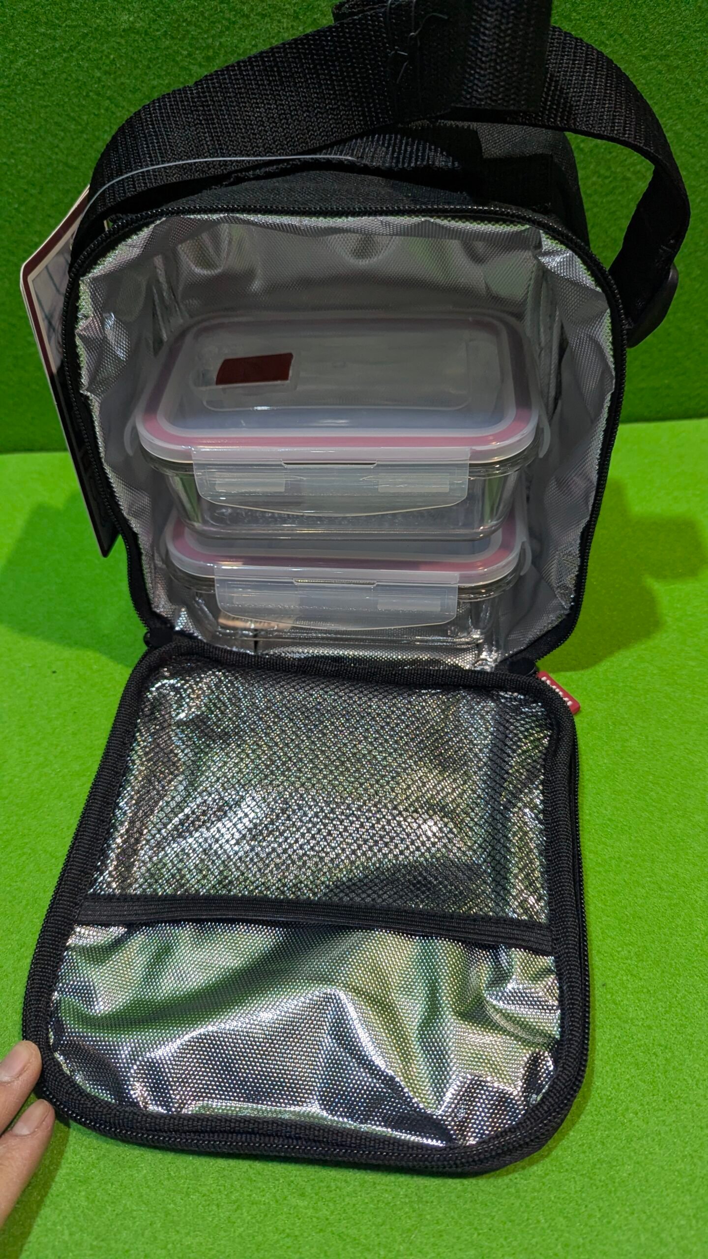 Tatay Bolsa Termica Porta Alimentos Impermeable mas 2 Tapers de Cristal - Imagen 3