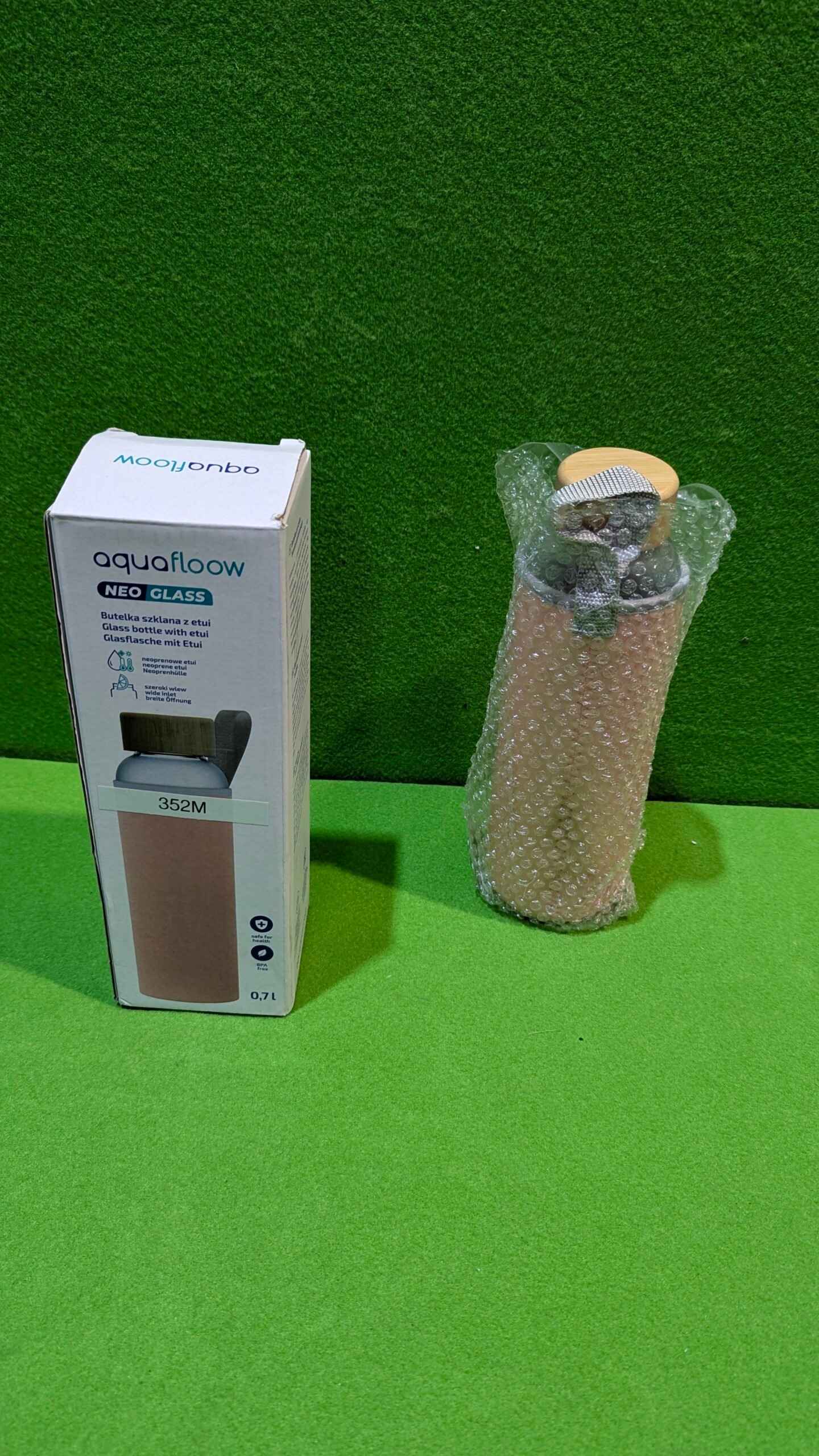 Aquafloow Botella Agua de Vidrio con Tapa de Neopreno de 700ml - Imagen 2