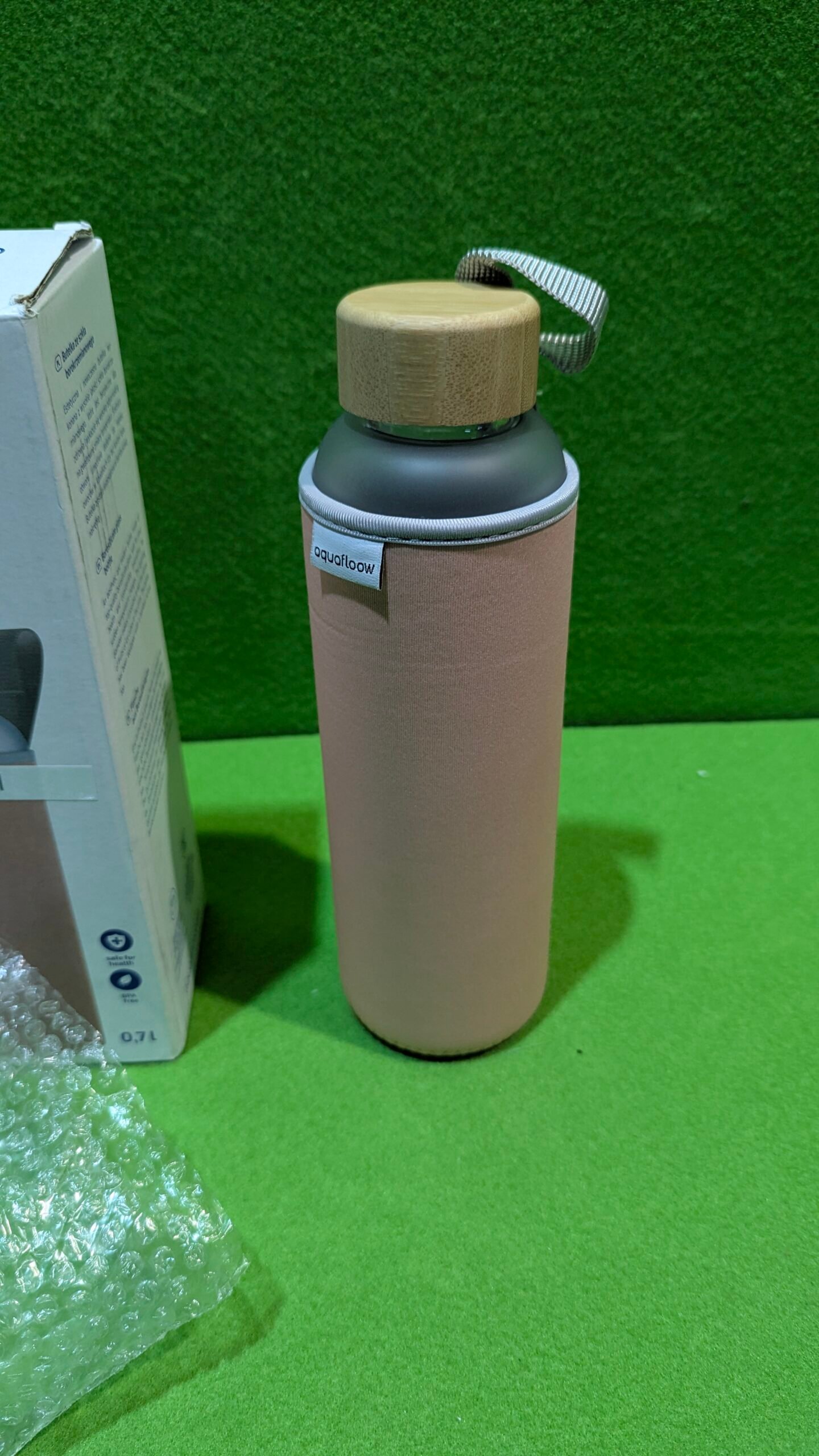 Aquafloow Botella Agua de Vidrio con Tapa de Neopreno de 700ml - Imagen 3