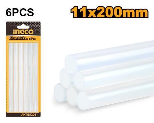 5 Barras de Cola Termofusible INGCO 11.2mm x 200mm - Set de 6 Piezas