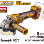 Amoladora Angular Brushless INGCO 20V - Potencia 1200W - 115mm - Velocidad Variable