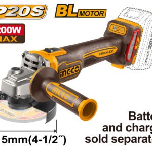 Amoladora Angular Brushless INGCO 20V - Potencia 1200W - 115mm - Velocidad Variable