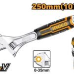 Llave Inglesa Ajustable Profesional INGCO 250mm (10") - Acero Cr-V - Apertura 0-24mm
