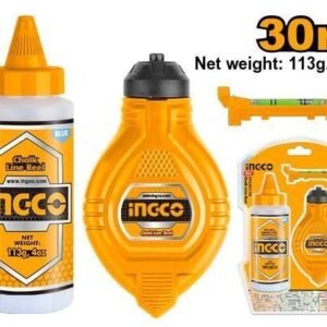 Set Tiralíneas 30m + Azulete + Nivel INGCO - Kit de Marcaje Profesional HCLR0130