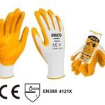 Guantes de Trabajo con Recubrimiento de Nitrilo INGCO - Talla XL - Agarre Rugoso