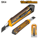 10 unidades de Cúter Manual Profesional INGCO 179mm - Hoja de Acero SK4 - Pulsador Plano