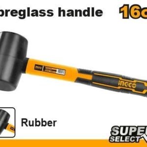 Maza de Goma Profesional INGCO 450g (16oz) - Mango de Fibra de Vidrio Antivibración