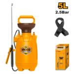 Pulverizador Manual 5 Litros INGCO - Lanza de Acero Inoxidable y Bomba de Aluminio