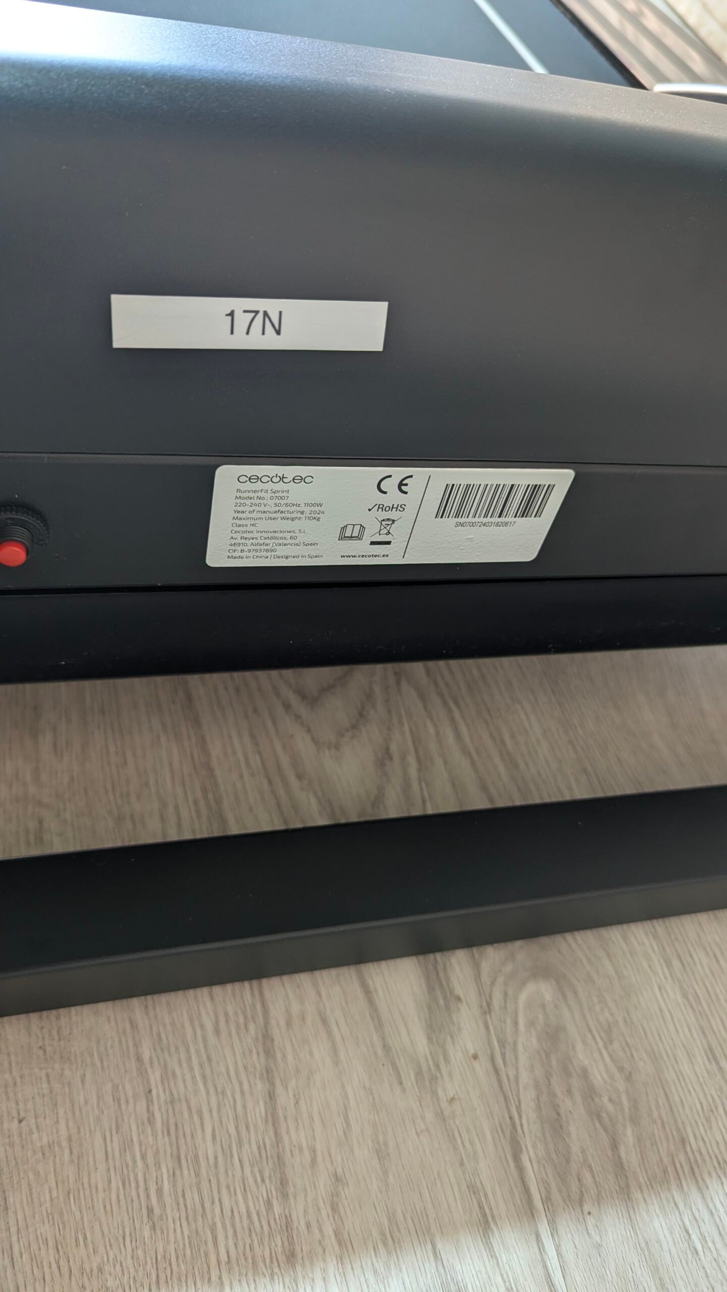 Cecotec Cinta de Correr Eléctrica Plegable RunnerFit Sprint Peso Máximo 120 Kg - Imagen 12