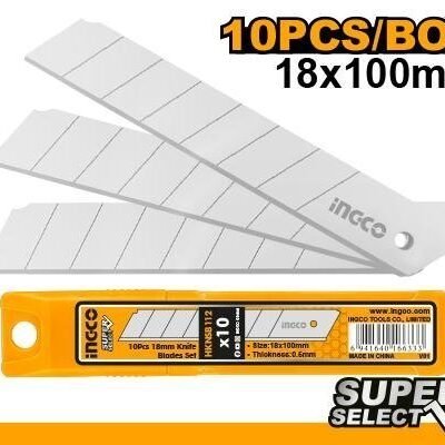 Cuchillas de Repuesto INGCO 18mm, total 50 cuchillas - Acero CK75 - Corte de Precisión