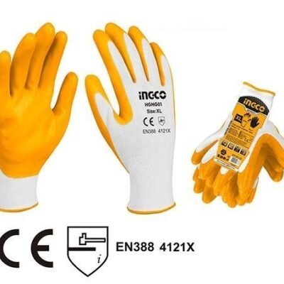 Guantes de Trabajo con Recubrimiento de Nitrilo INGCO - Talla XL - Agarre Rugoso