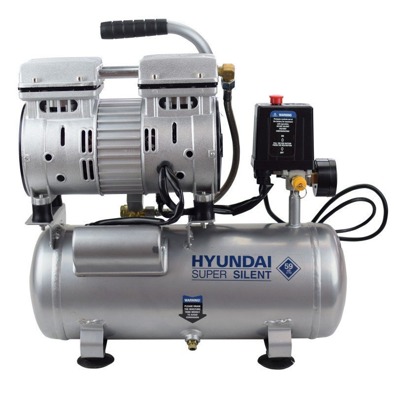 Compresor Silencioso Hyundai HYAC6-07S 6L - 0.75HP + KIT DE REGALO (5 Piezas) - Imagen 6