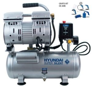 Compresor Silencioso Hyundai HYAC6-07S 6L - 0.75HP + KIT DE REGALO (5 Piezas)