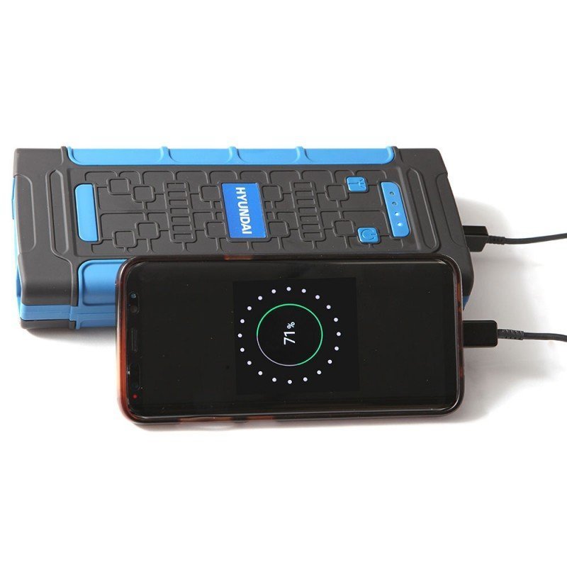 Arrancador de Batería Coche Hyundai HYPS500 - 12000mAh - Power Bank y Linterna - Imagen 7
