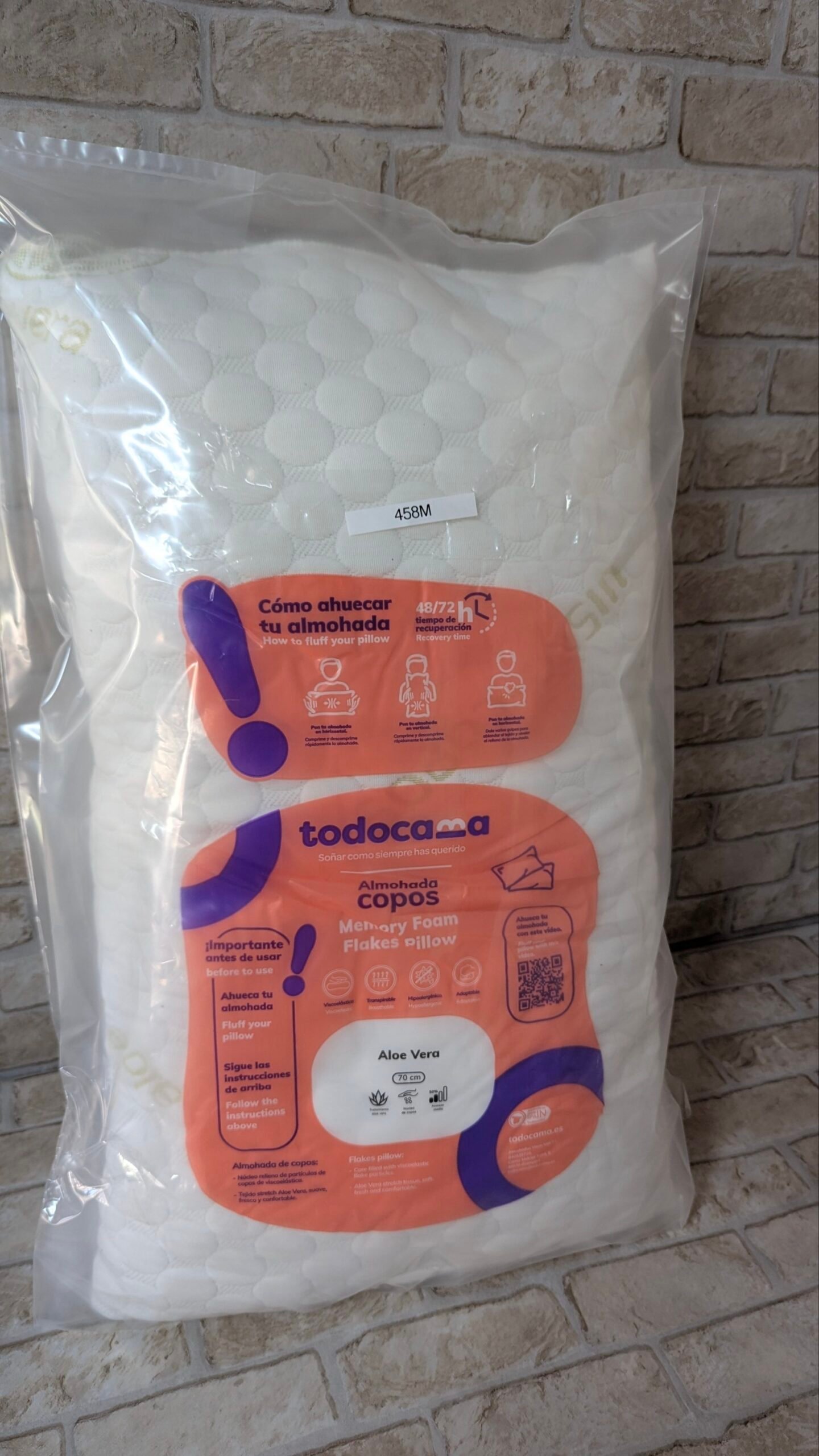 Todocama - Almohada viscoelástica Aloe Vera con Copos 100% viscoelásticos - Imagen 7