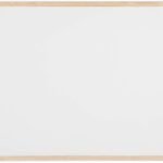 Pizarra blanca magnética con marco de madera de pino, 80 x 60 cm