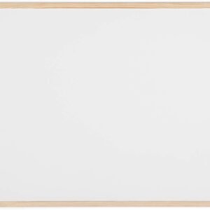 Pizarra blanca magnética con marco de madera de pino, 80 x 60 cm