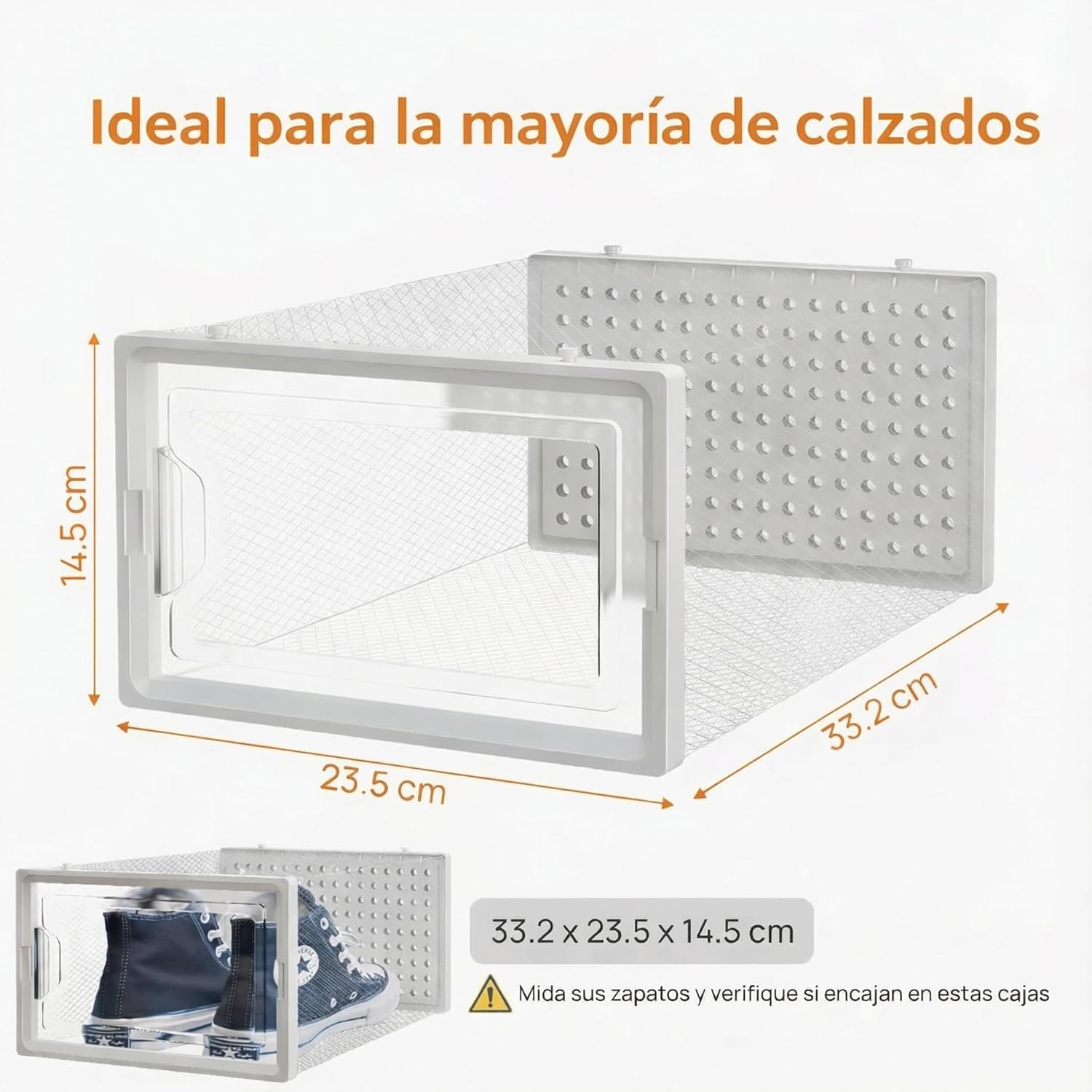 Cajas de Zapatos Transparentes Apilables Pack 12 - Imagen 2