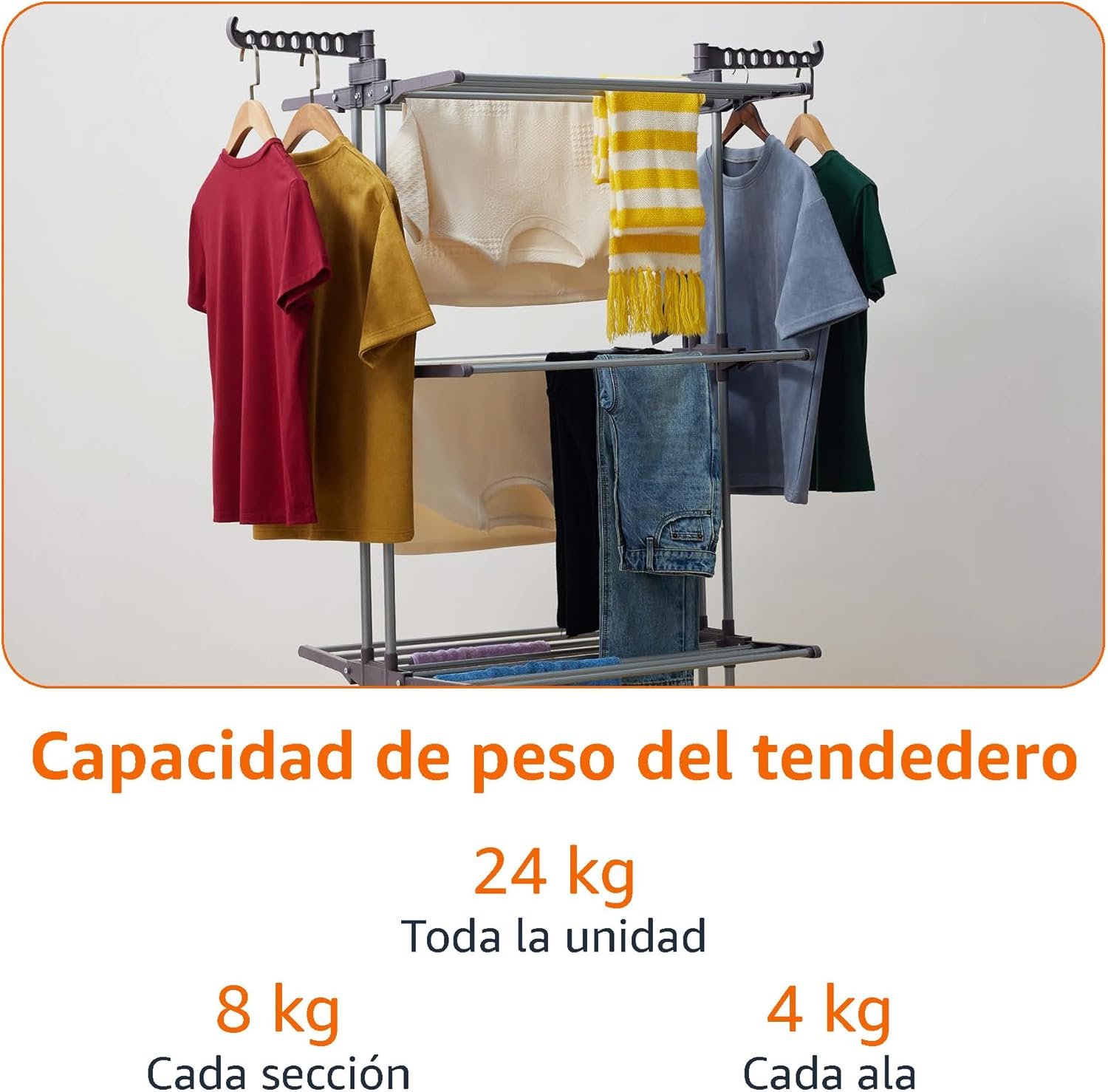 Tendedero tipo torre 4-niveles, 126 x 64 x 173 cm - Imagen 4