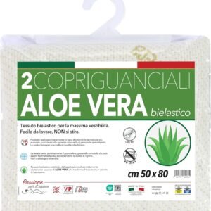 Par de Fundas de Almohada de Aloe Vera Jacquard elásticas con Cremallera, 50 x 80 cm