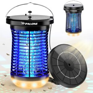 PALONE Lampara Antimosquitos Solar LED Mata Mosquitos Electrico 2600mAh/4500V