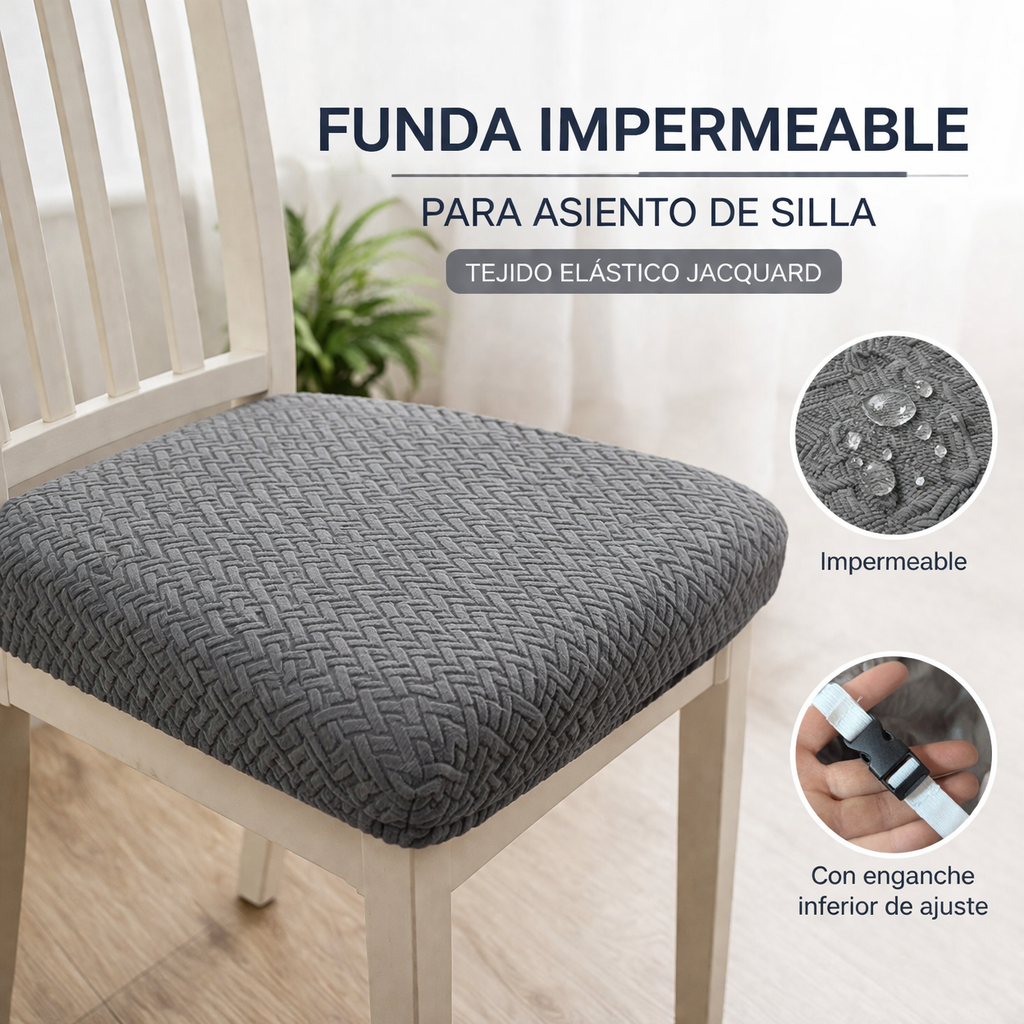 Funda elástica impermeable para asiento de silla