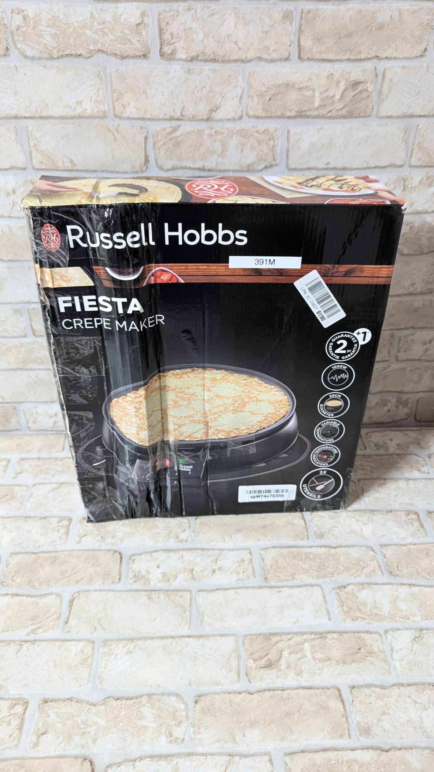 Russell Hobbs Fiesta - Crepera 1000 W, Diámetro de 30 cm - Imagen 9