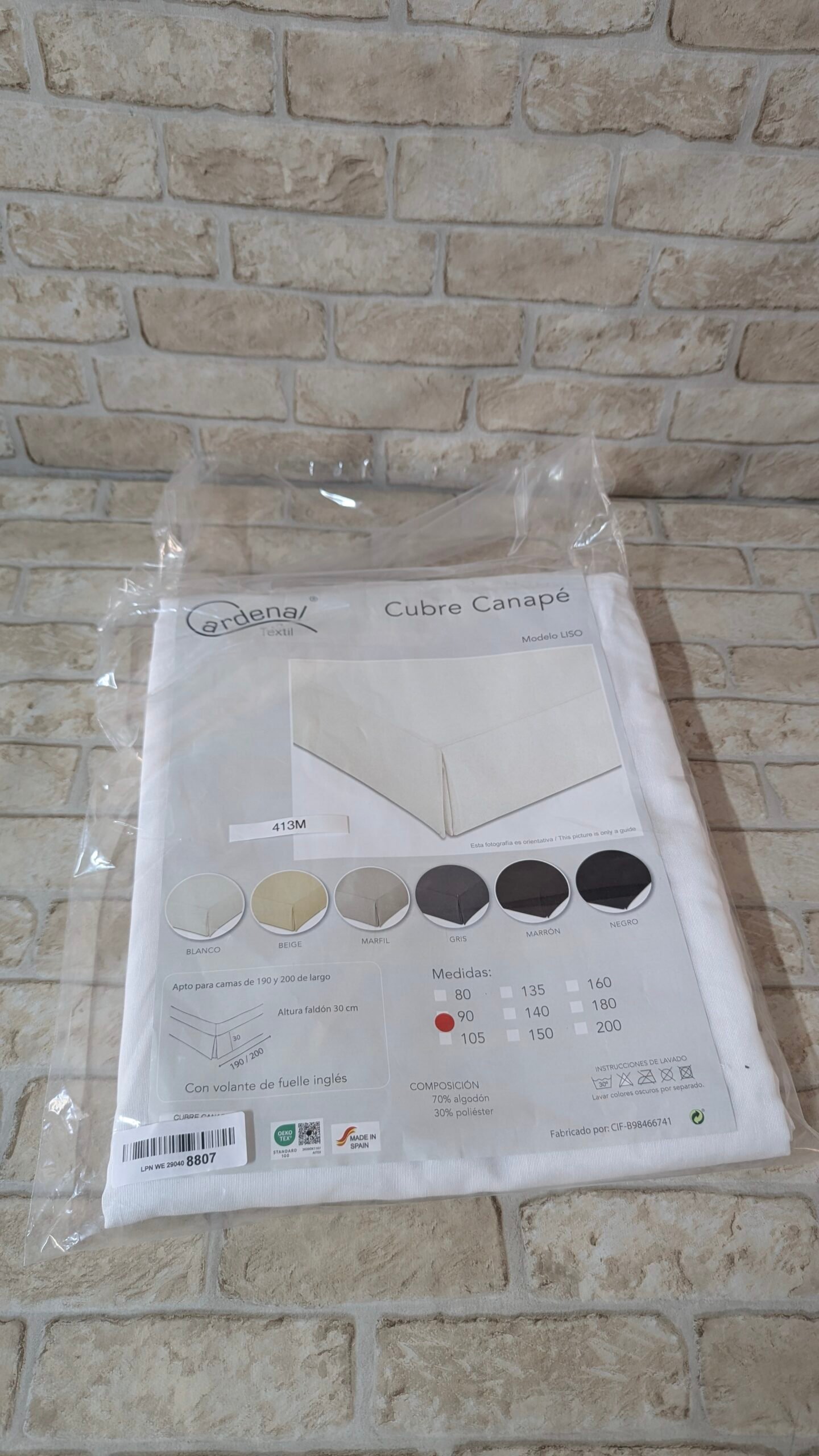 Cubre CANAPE Liso 90 Blanco - Imagen 8
