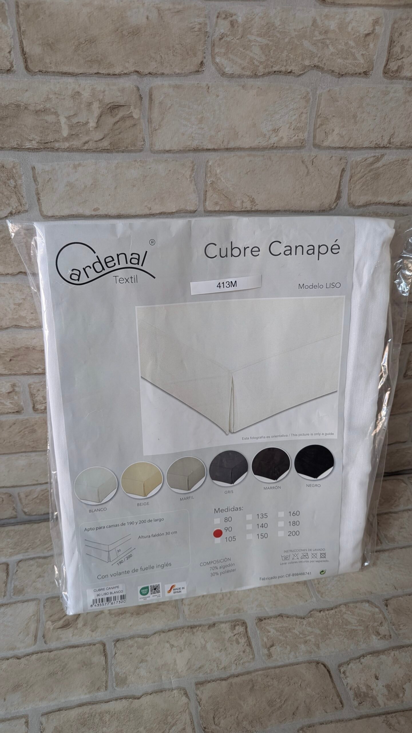 Cubre CANAPE Liso 90 Blanco - Imagen 6