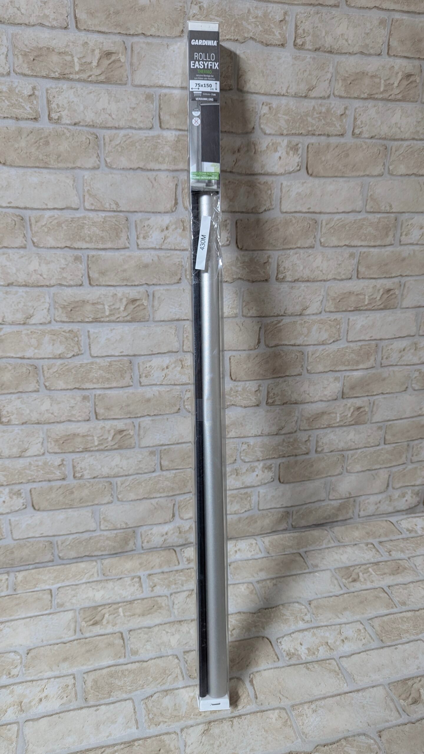 GARDINIA EASYFIX Estor enrollable con reverso térmico para enganchar o pegar Gris, 75 x 150 cm - Imagen 6