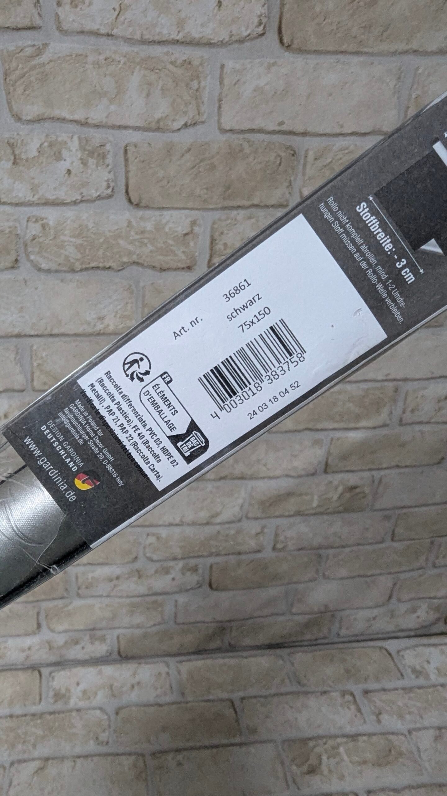 GARDINIA EASYFIX Estor enrollable con reverso térmico para enganchar o pegar Gris, 75 x 150 cm - Imagen 5