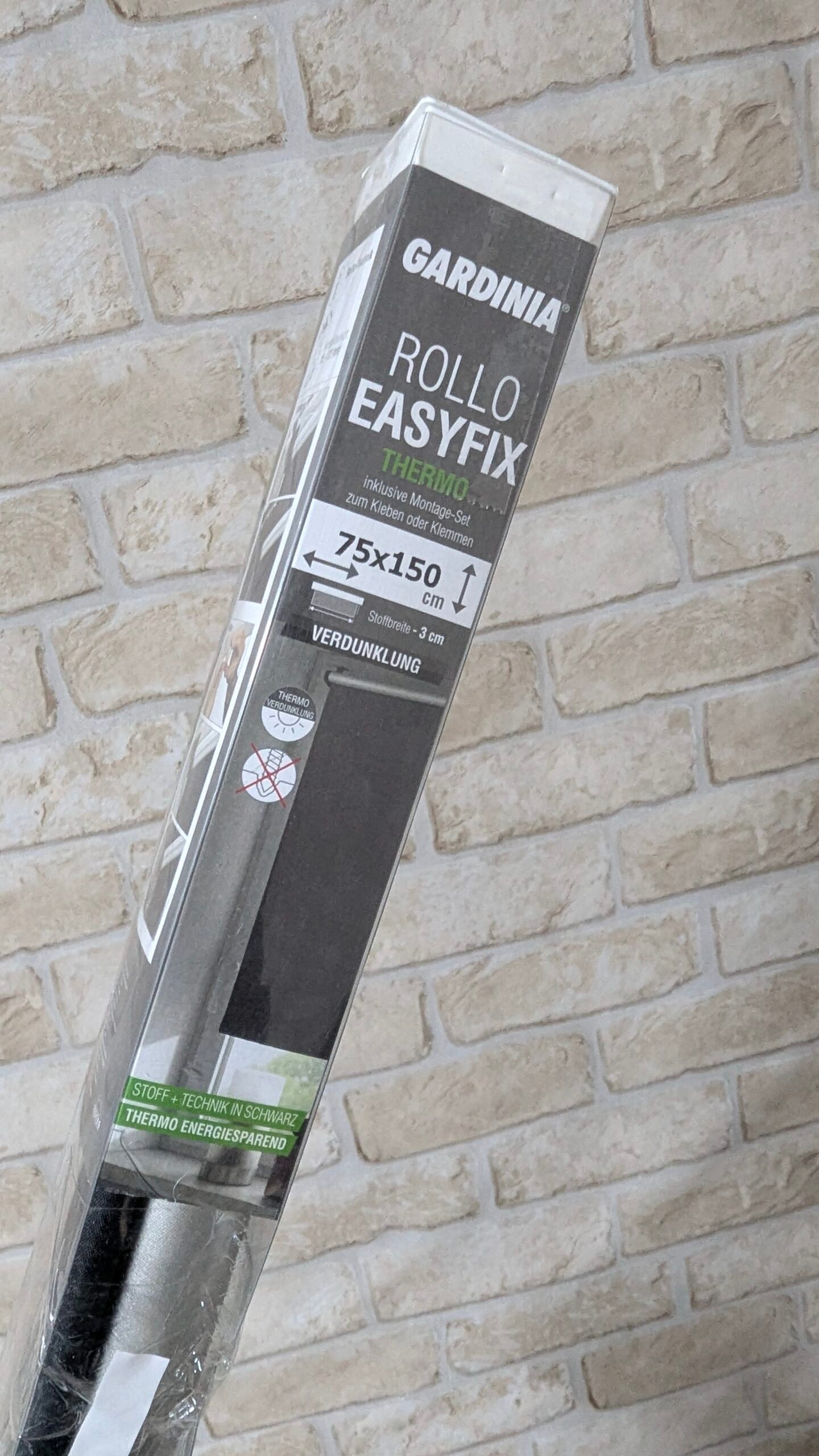 GARDINIA EASYFIX Estor enrollable con reverso térmico para enganchar o pegar Gris, 75 x 150 cm - Imagen 4