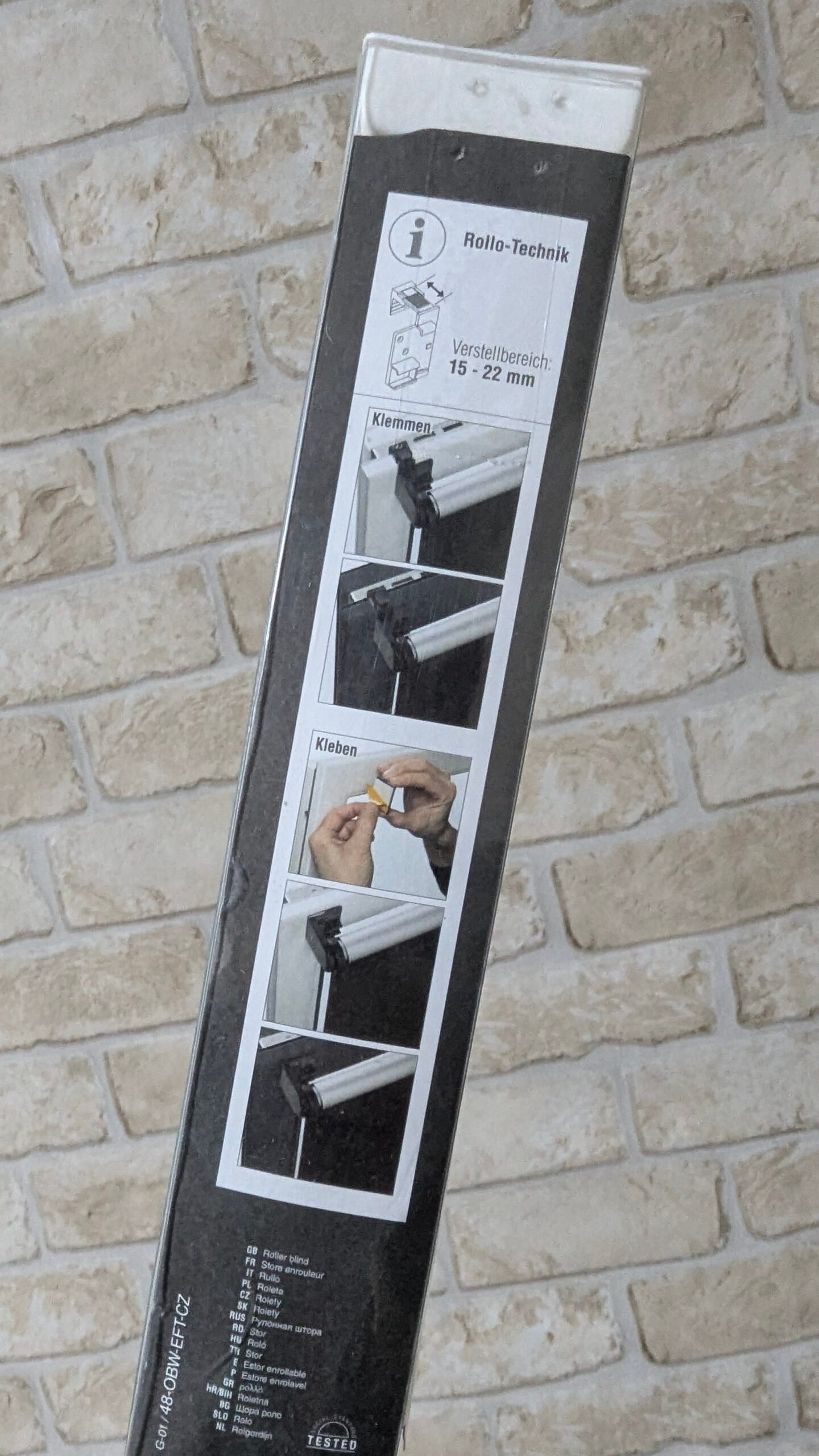 GARDINIA EASYFIX Estor enrollable con reverso térmico para enganchar o pegar Gris, 75 x 150 cm - Imagen 3