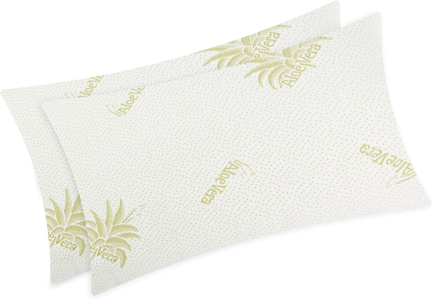 Par de Fundas de Almohada de Aloe Vera Jacquard elásticas con Cremallera, 50 x 80 cm - Imagen 2