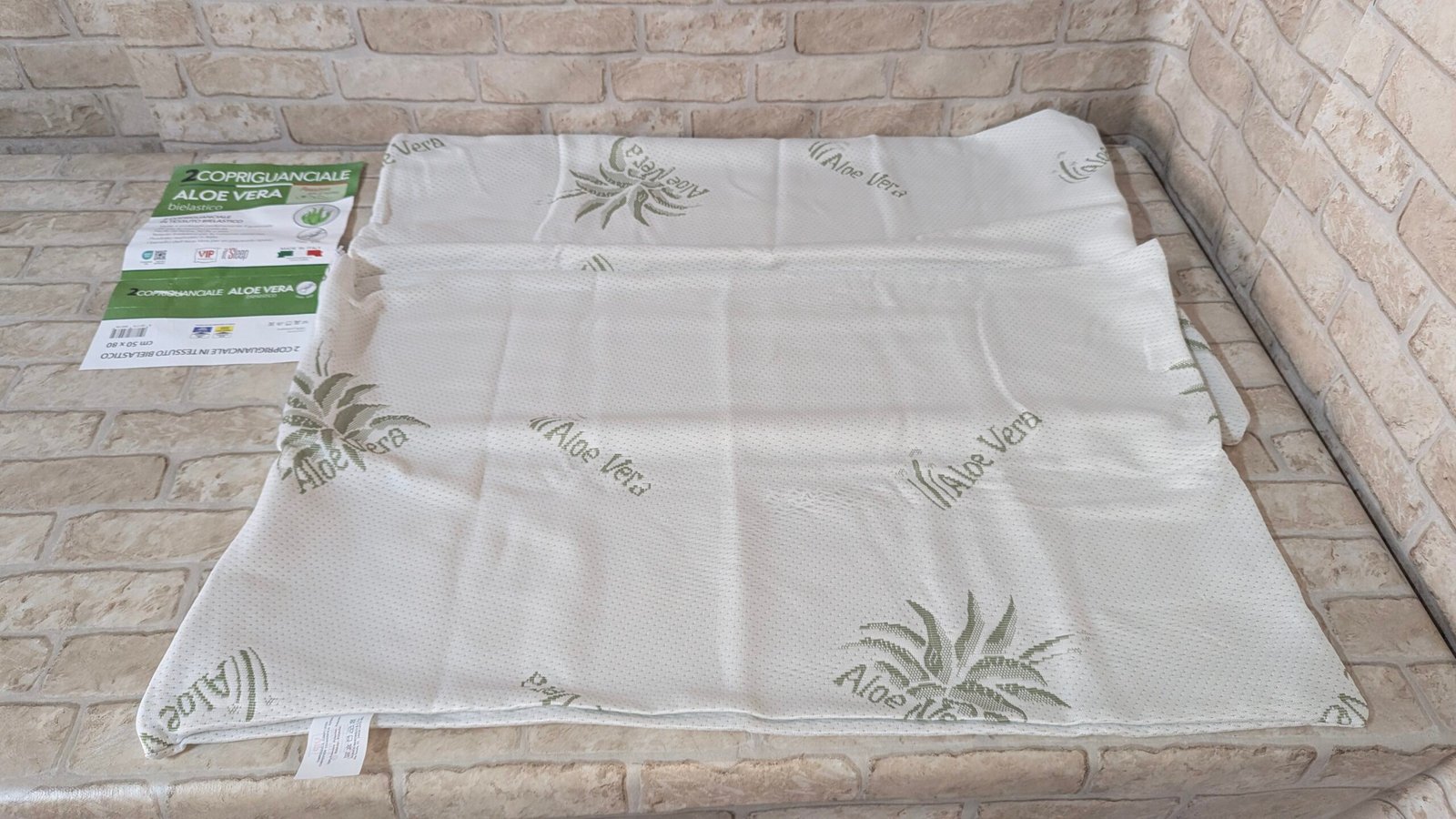 Par de Fundas de Almohada de Aloe Vera Jacquard elásticas con Cremallera, 50 x 80 cm - Imagen 6