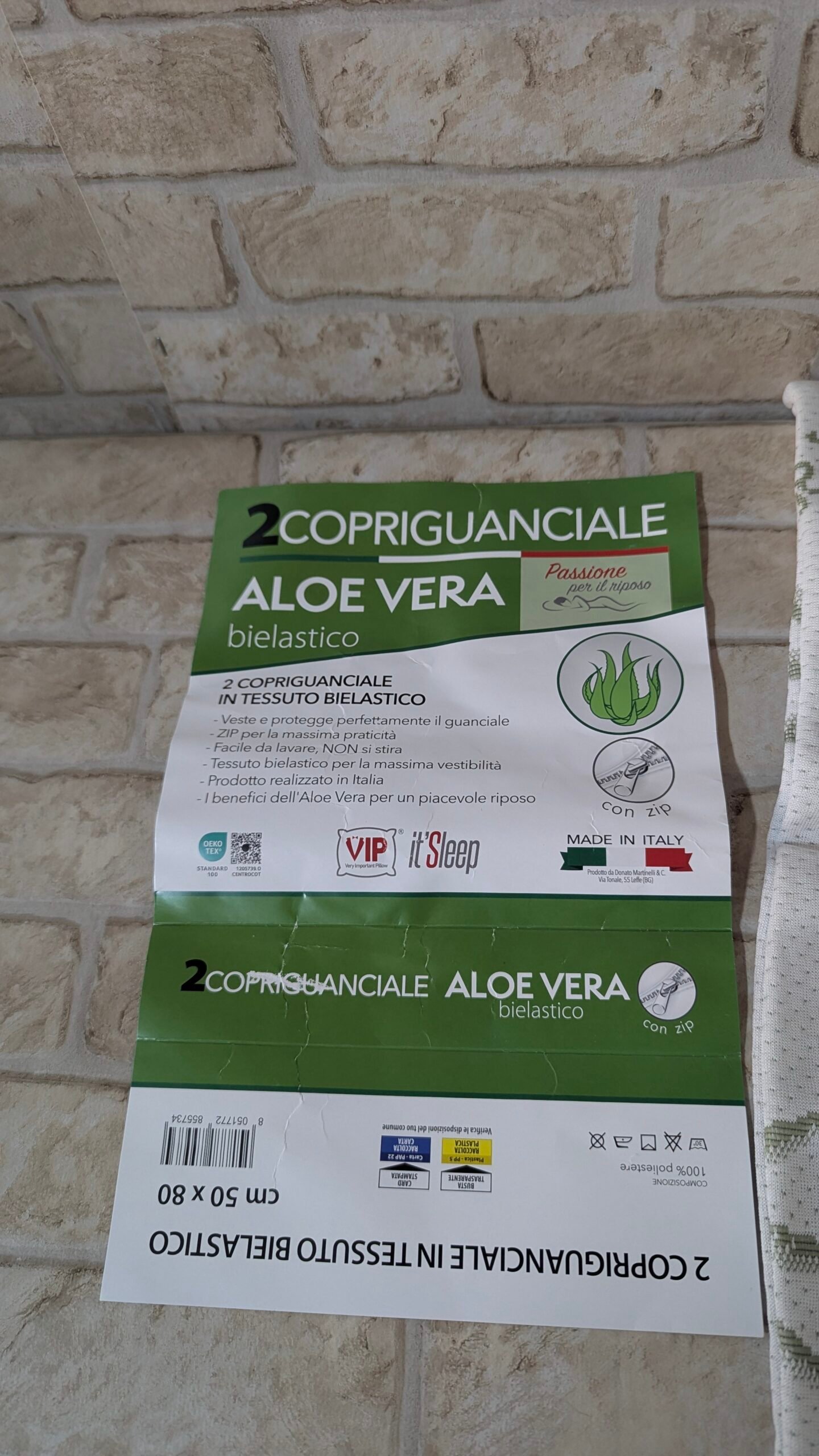 Par de Fundas de Almohada de Aloe Vera Jacquard elásticas con Cremallera, 50 x 80 cm - Imagen 7