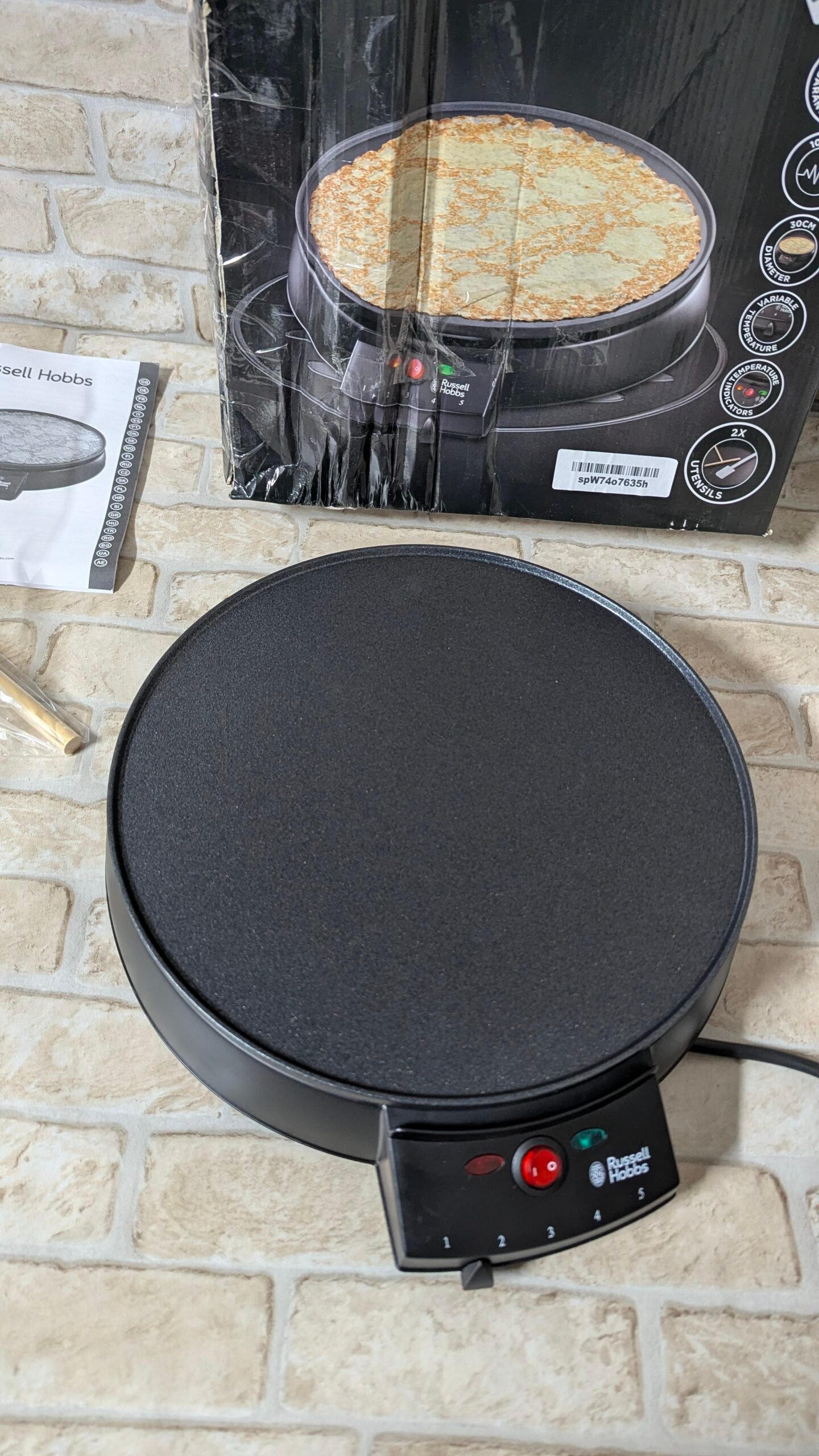 Russell Hobbs Fiesta - Crepera 1000 W, Diámetro de 30 cm - Imagen 5