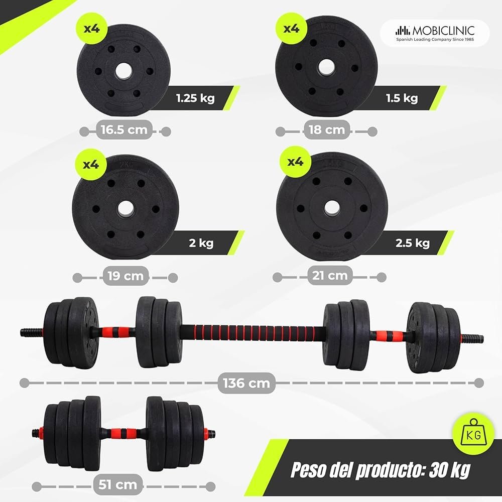 Mobiclinic® , Mancuernas ajustables 30 kg - Imagen 2