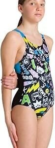 Traje de baño deportivo Arena Girl para niñas con forro divertido